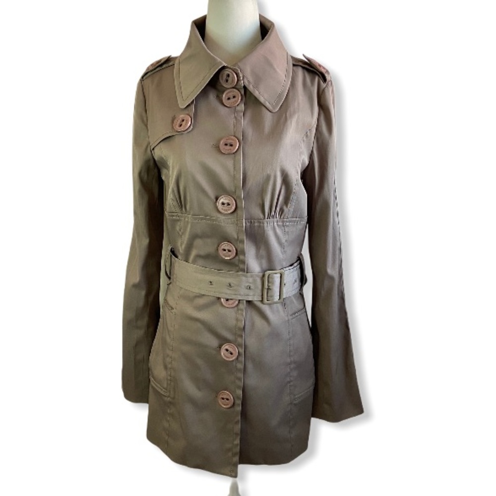 Dept. Trench Rain Coat Jacket Beige Size Small